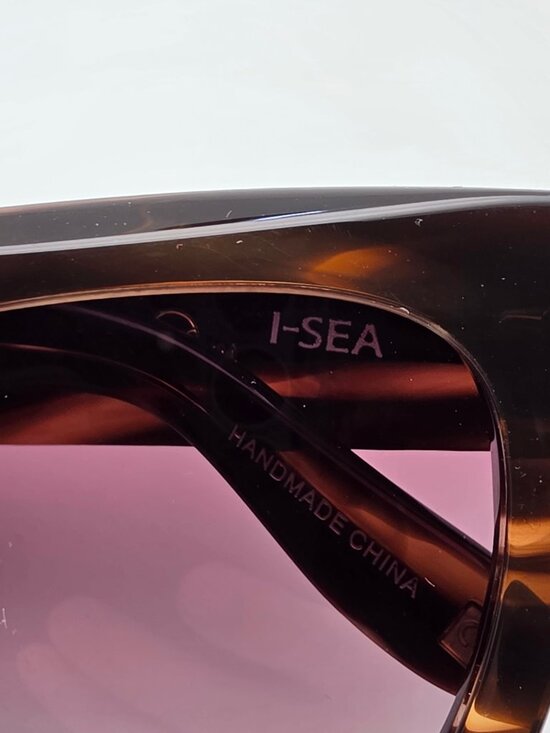 I-Sea Jolene Tiger Stripe Frame Polarized Brown Gradient Lens Cat Eye Sunglasses